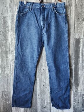 Wrangler 13MWZPW Cowboy Cut Original Fit Mens 38x34 Jeans Blue Denim Western